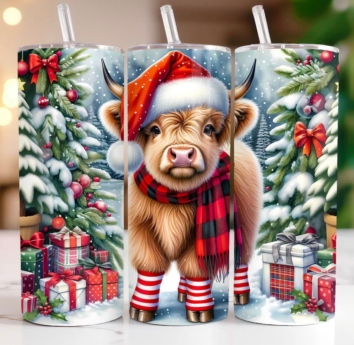 Christmas Cow Tumbler