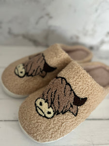 Cute highland cow slippers