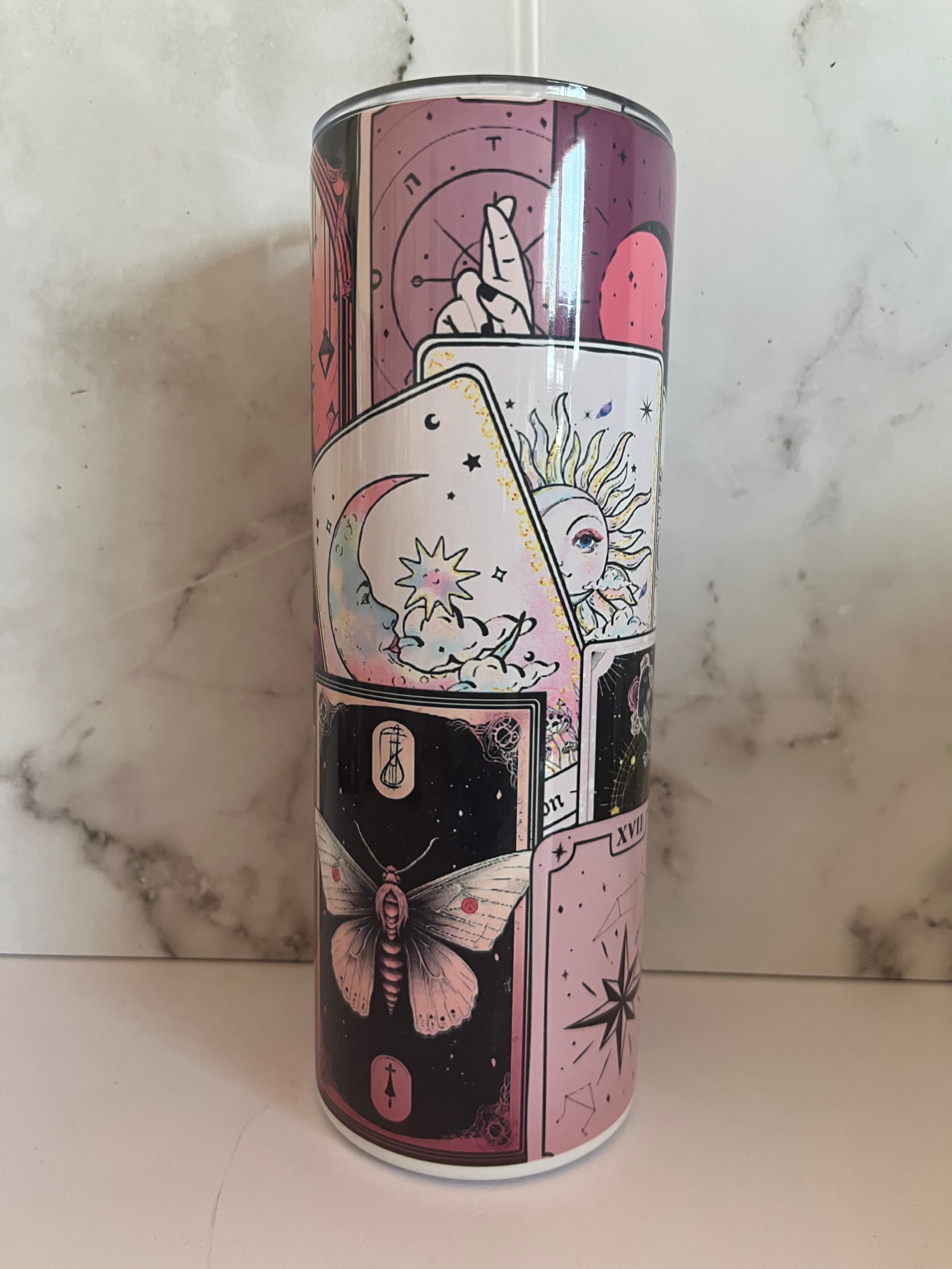 Pink tarot cards 20 oz tumbler